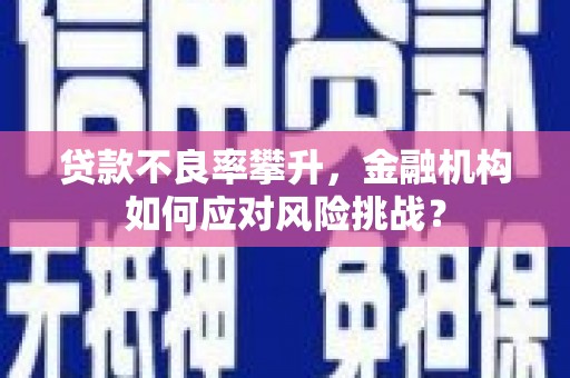 草屯贷款不良率攀升，金融机构如何应对风险挑战？