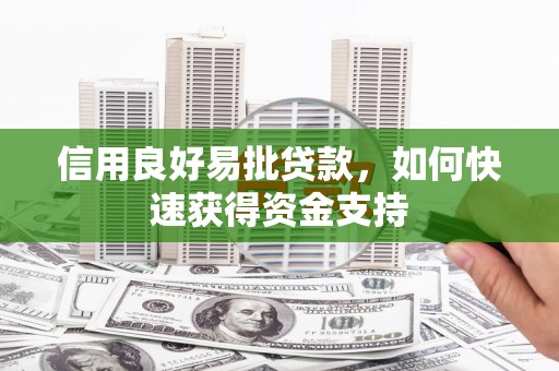 草屯信用良好易批贷款，如何快速获得资金支持