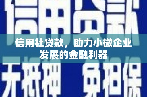 草屯信用社贷款，助力小微企业发展的金融利器