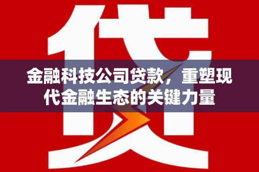 草屯金融科技公司贷款，重塑现代金融生态的关键力量